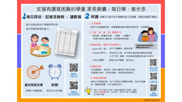 Thumbnail of Tips for Parents on Supporting Children with SpLD – Daily Practice Makes Progress (Chinese version only)